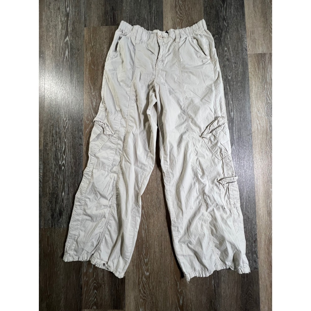 BDG Cargo Pants Women Large Beige Y2K Wide Leg Utility Streetwear